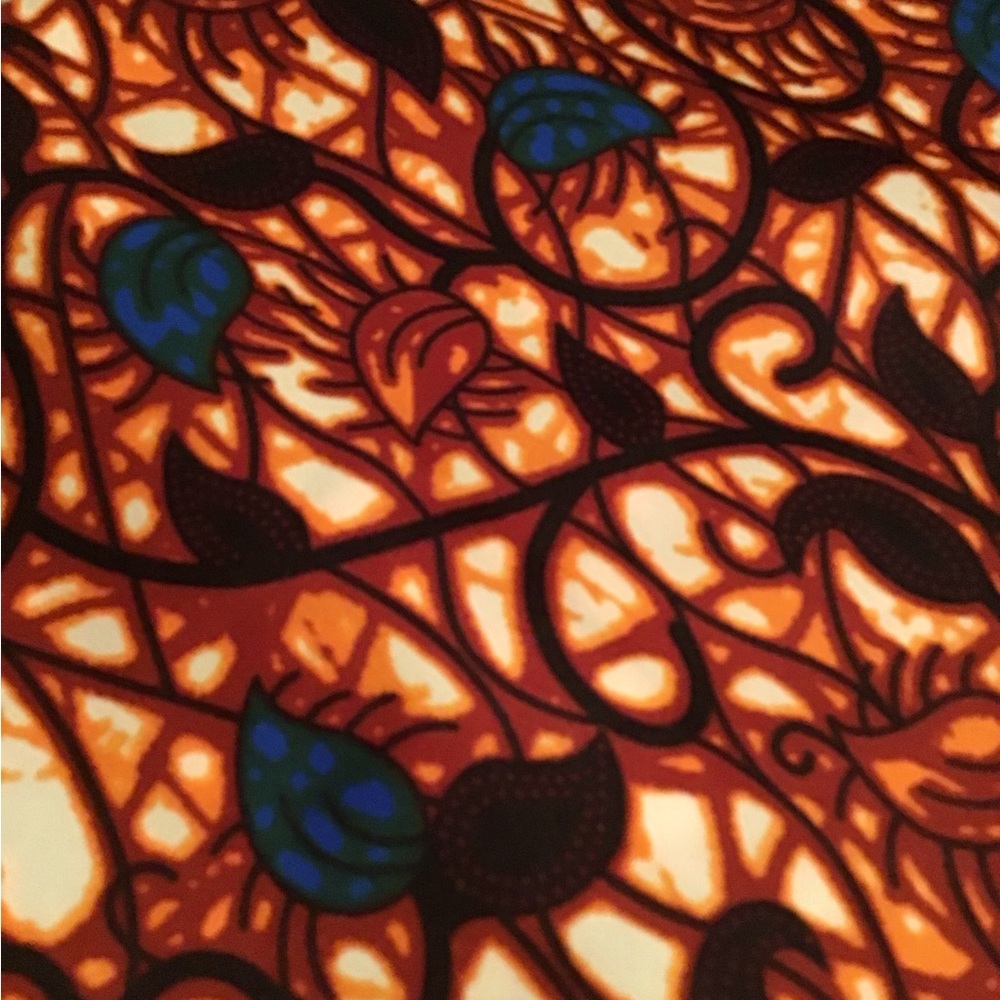 Vibrant Orange and Blue Patterned Fabric